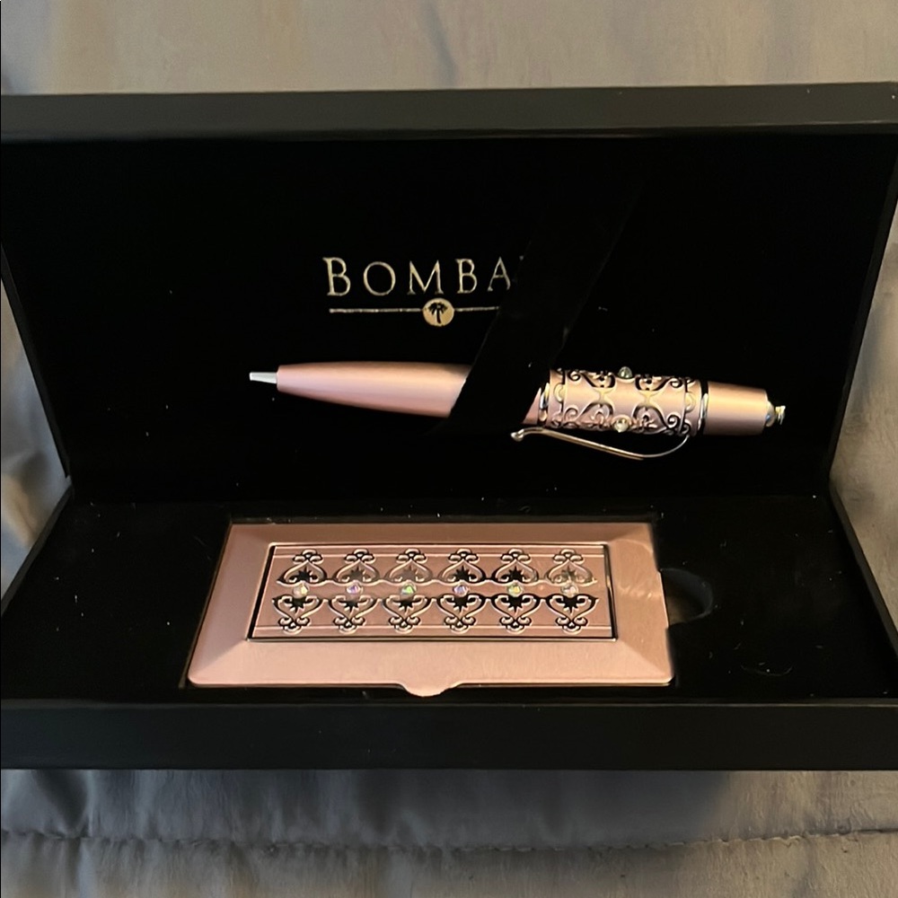 Bombay Pink and Black Key and Card Holder